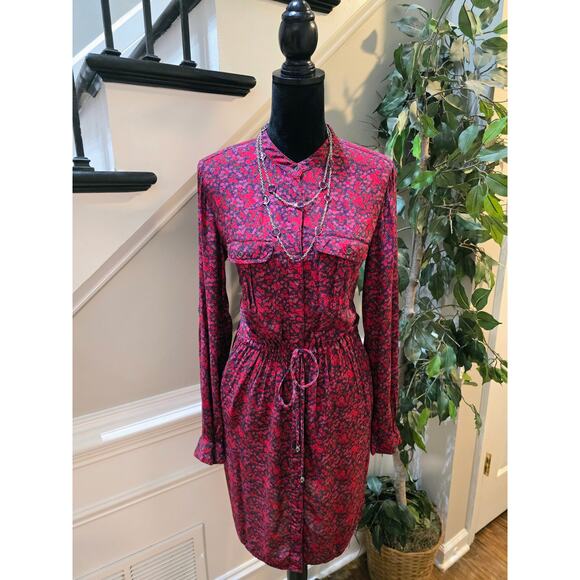 H&M Dresses & Skirts - H&M Floral Shirt Dress Women's Size 10 Multicolor Collard Long Sleeves